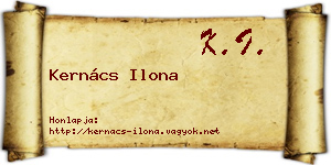 Kernács Ilona névjegykártya